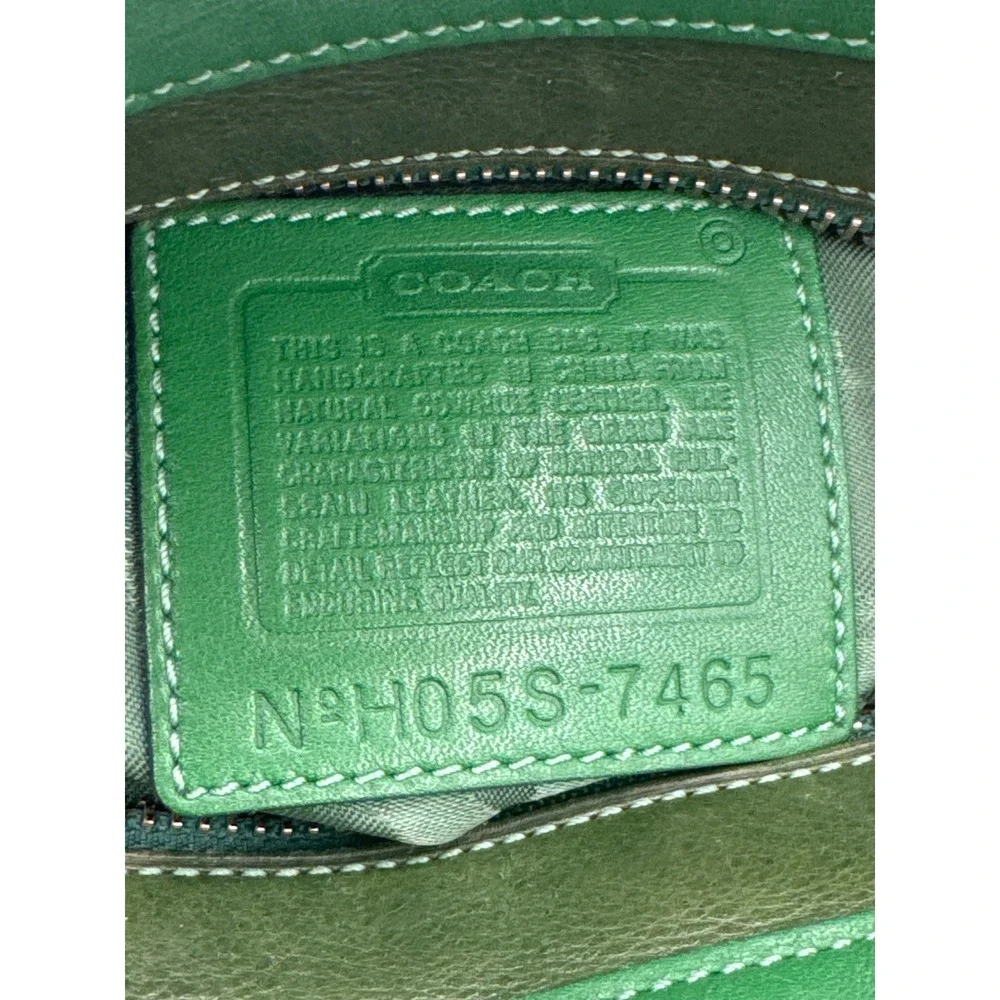 Vintage‎ Coach 7465 Hamilton Kelly Green Leather Satchel Handbag